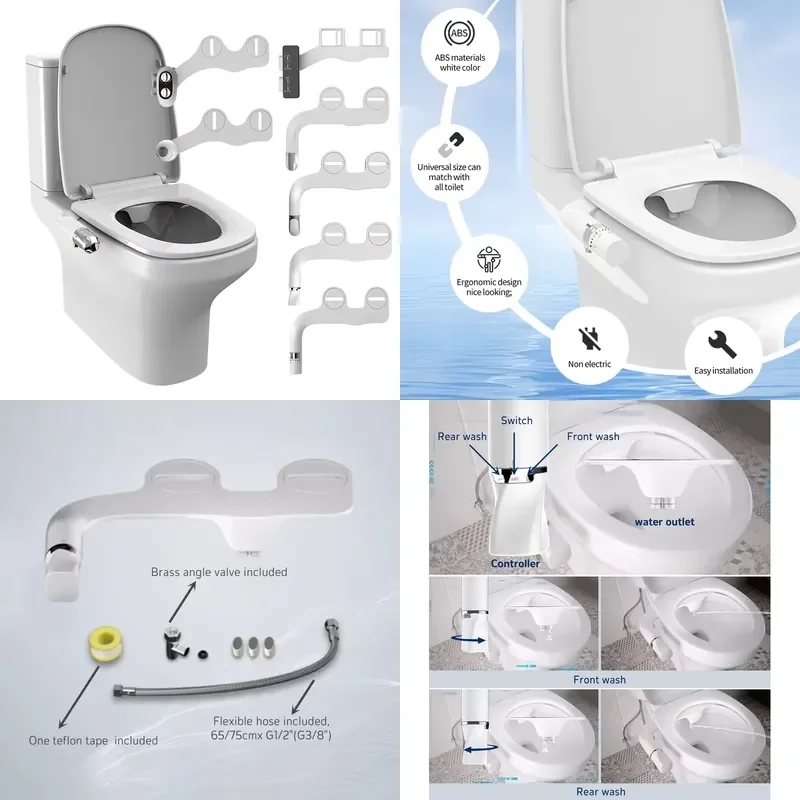 for BC101 Series Cold Water Double Nozzle Non Electric Bidet Toilet Accessory Holder with Water Pressure Control