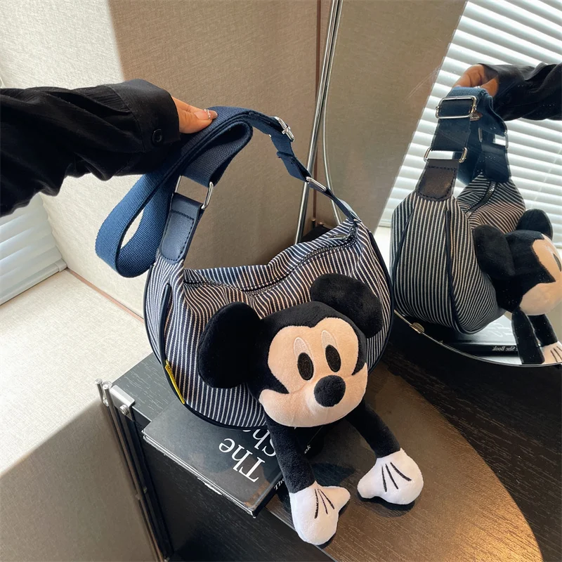 حقيبة كروس نسائية جديدة بحزام قابل للتعديل من ديزني ميكي دول، حقيبة عصرية عالية الجودة ومتينة ومتعددة الاستخدامات هدية للفتيات #2