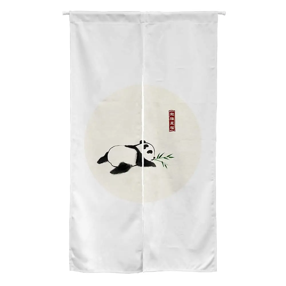 Japanese Ink Panda Cute Series Noren Doorway Curtain Polyester Blend Door Curtain for Kitchen Tapestry Wall Hanging Decoration