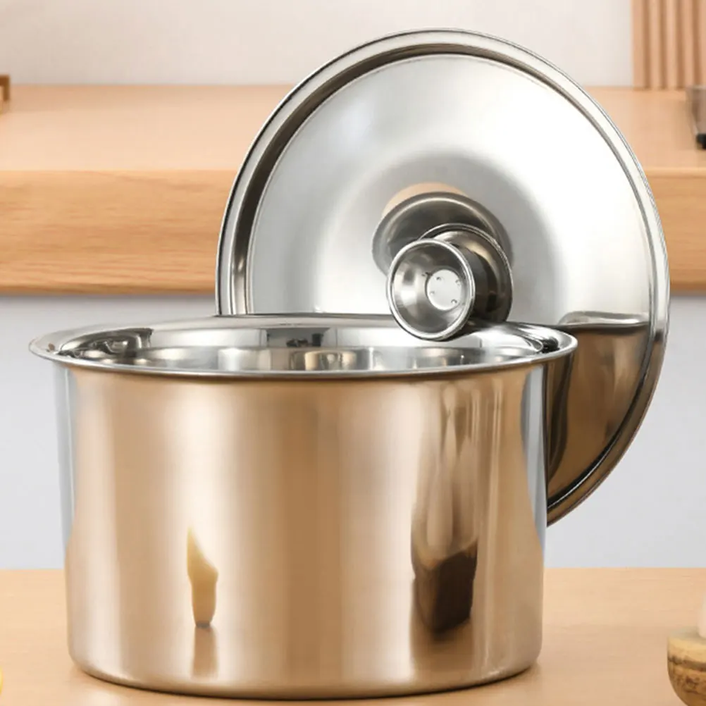 

Stainless Steel 16cm Oil Cylinder Pot Lid Universal Replacement Cover for Cooking Jars Seasoning Pots Reusable Metal Pan Covers