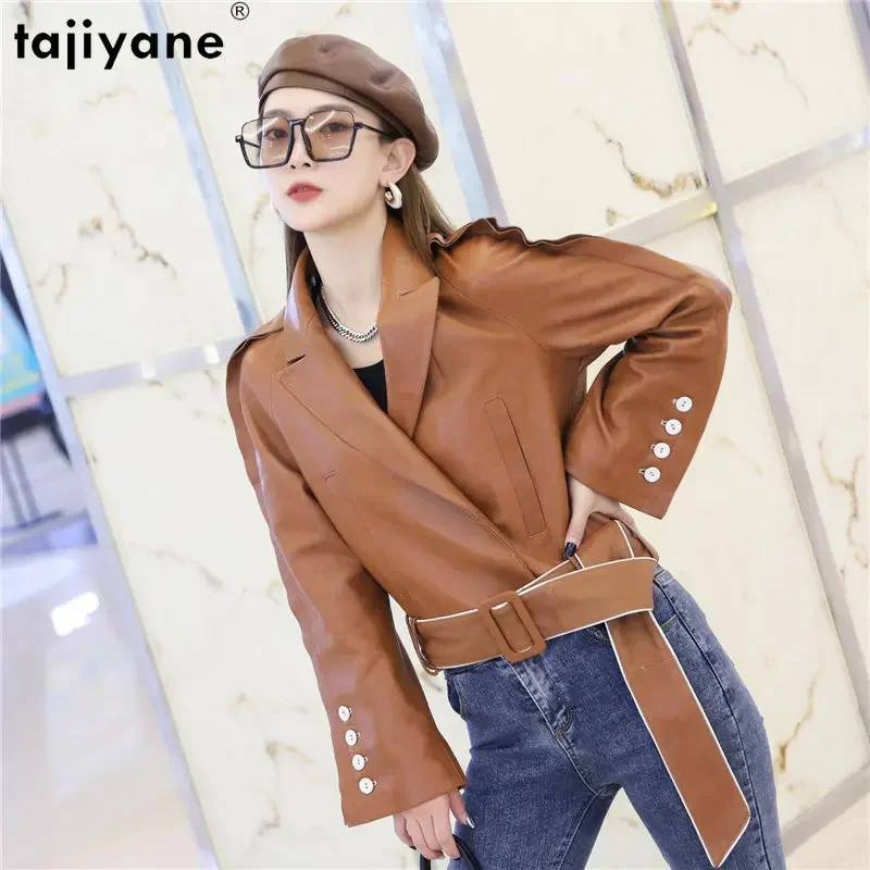 Tajiyane Short Genuine Sheepskin Jacket Women Spring Autumn Real Leather Jackets for Women 2023 Slim Jaquetas Femininas Couro