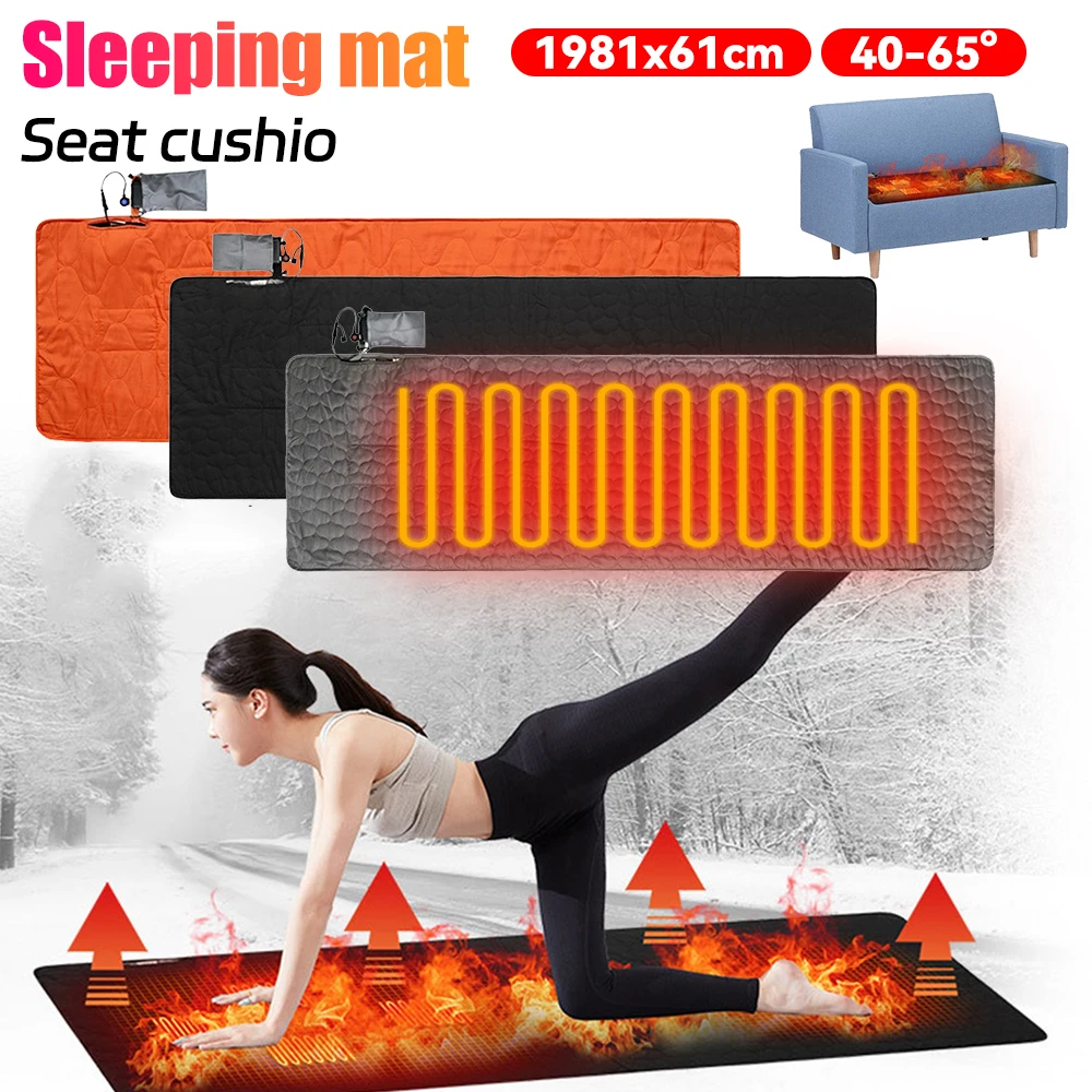 USB Heating Sleeping Mat Outdoor Electric Heating Pads 3-Level Adjustable Camping Tent Sleeping Mattress Thermal pad Foot Warmer