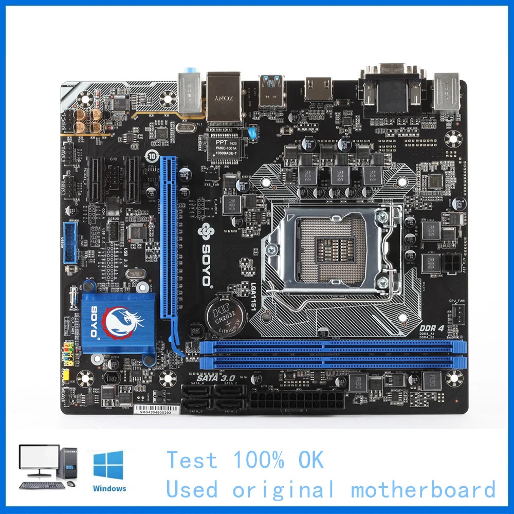 

For SOYO B150V+ V2.0 Computer M.2 Nvme SSD Motherboard LGA 1151 DDR4 B150 Desktop Mainboard Used