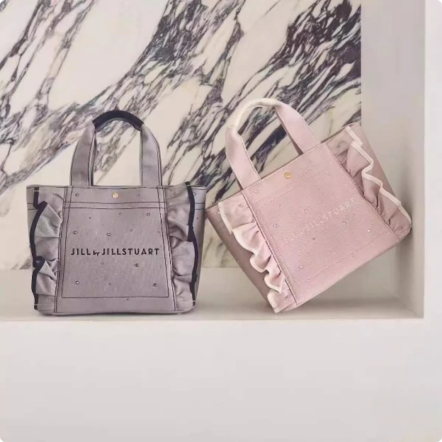 Bolso de mano de estilo japonés con volantes para mujer, bolso cuadrado con diamantes de imitación a la moda, bolsos de hombro para mujer