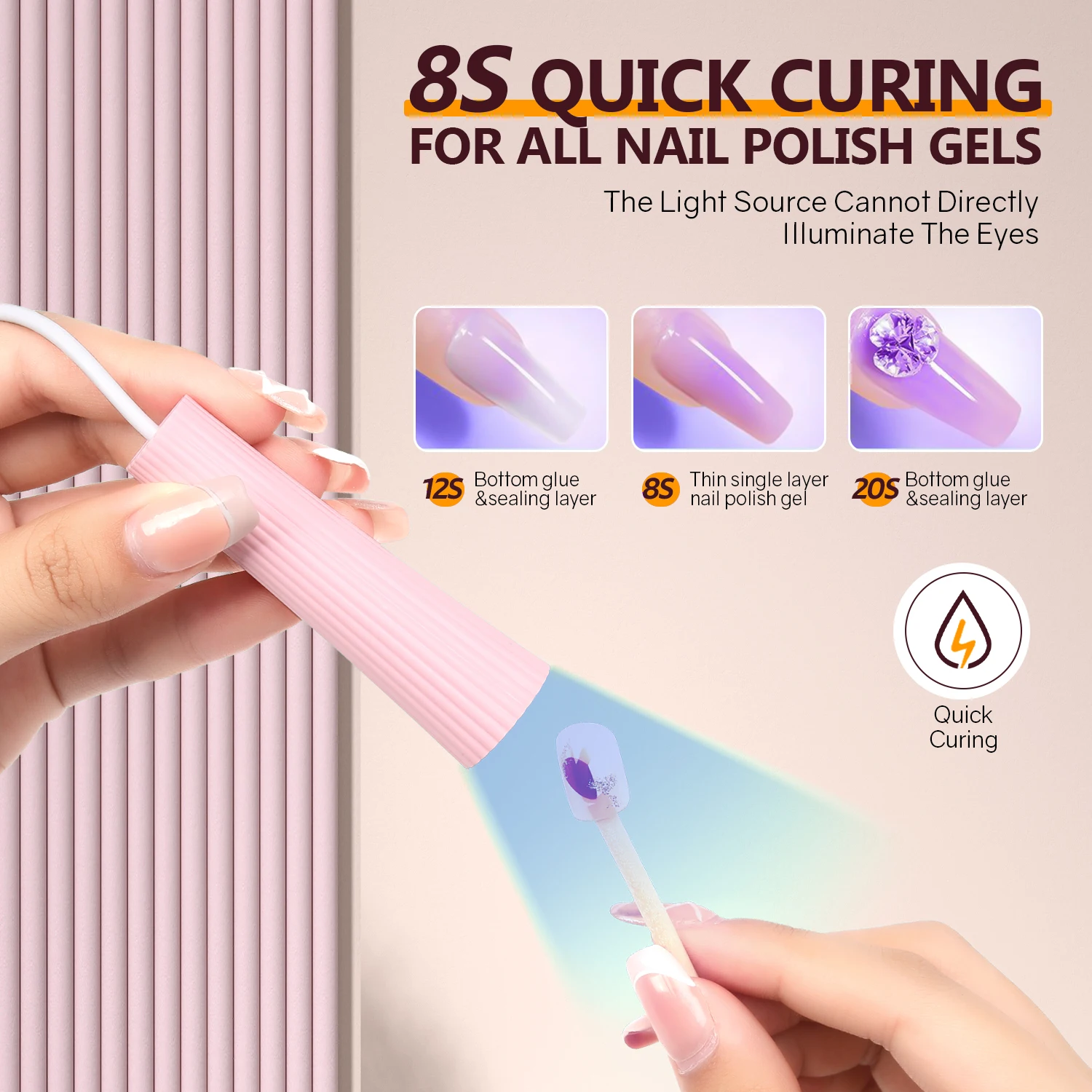 มือถือ UV LED โคมไฟสําหรับเจลเล็บแบบพกพามินิเครื่องเป่าเล็บเจลเล็บกาวเจล USB ไฟฉาย DIY เล็บ Art