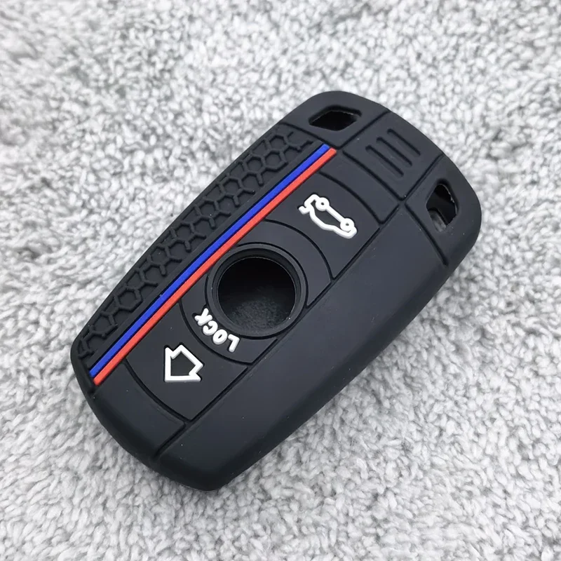 Silicone Car Remote Key Case Keychain FOB for BMW E60 E61 E70 E81 E87 E90 E91 E92 X1 X5 X3 1 3 5 6 Series Z4 Shell Accessories