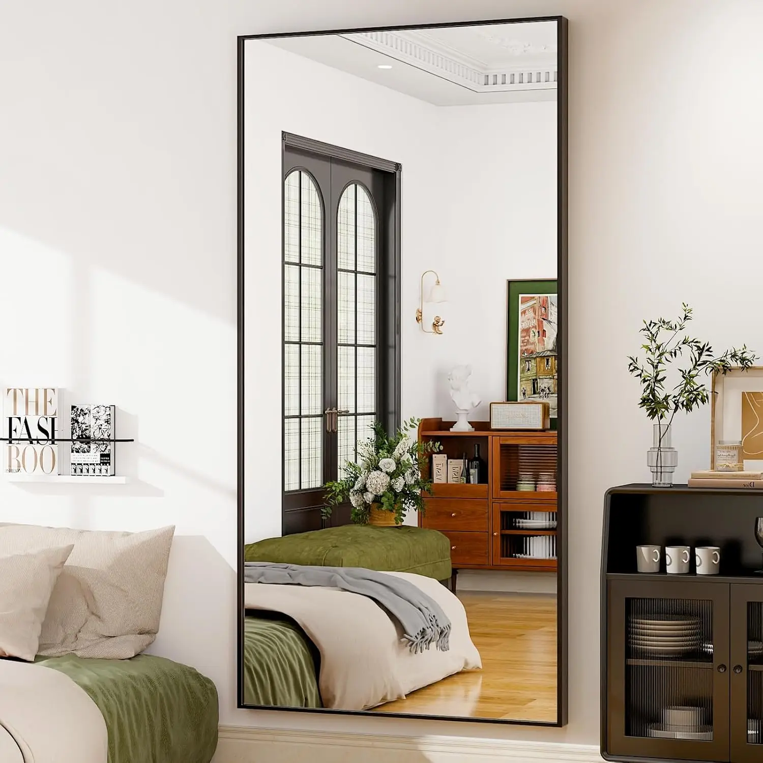 71"x31" Full Length Mirror Extra Large Hanging or Leaning Rectangle Mirror Aluminum Alloy Thin Frame Bedroom Floor Dress