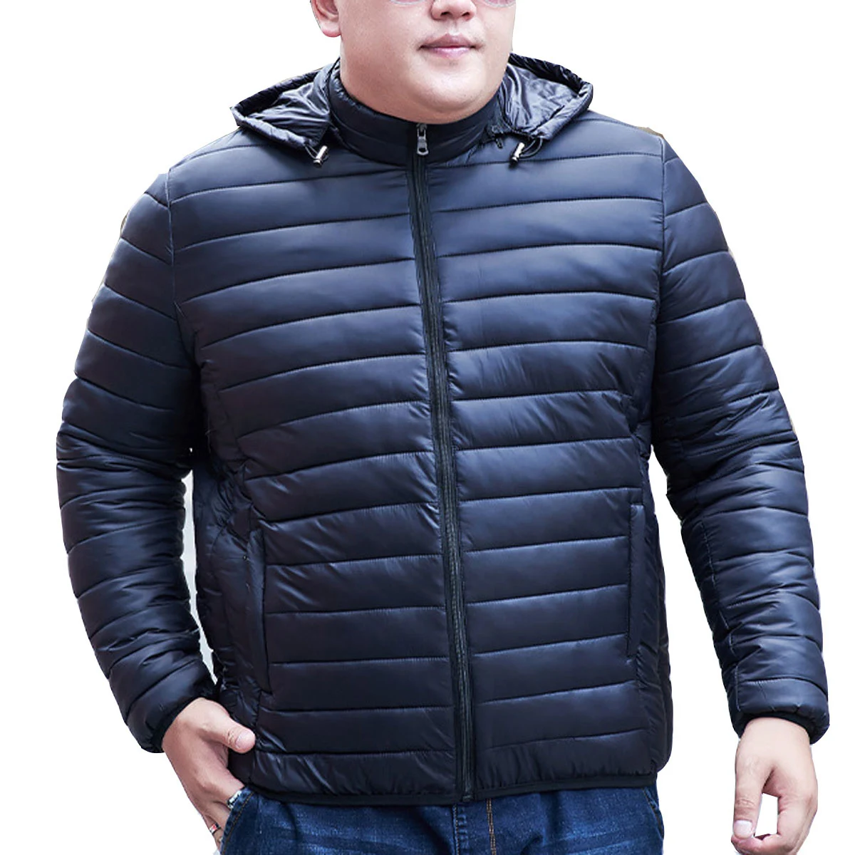 Plus Size 12XL Warm Jacket Men Windbreaker Spring Winter Hooded Parkas Men's Fashion Casual Lightweight Padded Jacket Coat Male