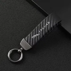 Carbon fiber Leather Car Keyring Exquisite Anti-lost Car Keychain for Jaguar XFR XF Sportbrake F-Type S-Type Svr S TYPE