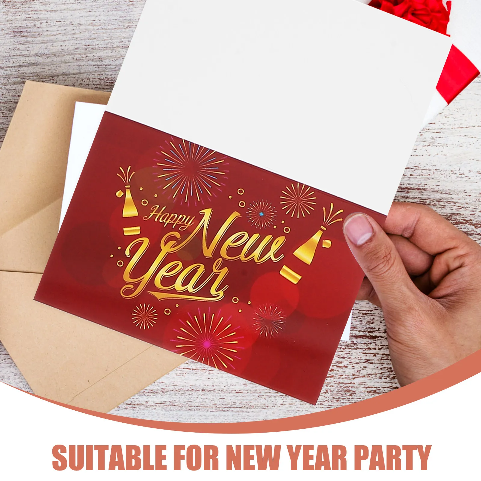 

1Set New Year Greeting Cards Set Fine Paper Craftsmanship Festive Atmosphere Party Gift for Family Friends Lovers 2024 Holiday