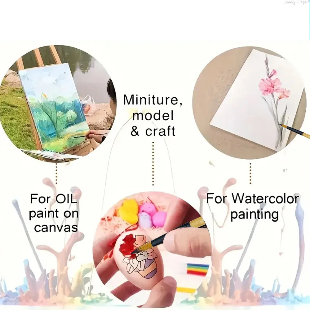 6/24 Stuks Kunstenaar Penselen Set Ronde Platte Schuine Hazelnoot Nylon Haar Tips Aquarel Kwast Voor Acryl aquarel Gouache