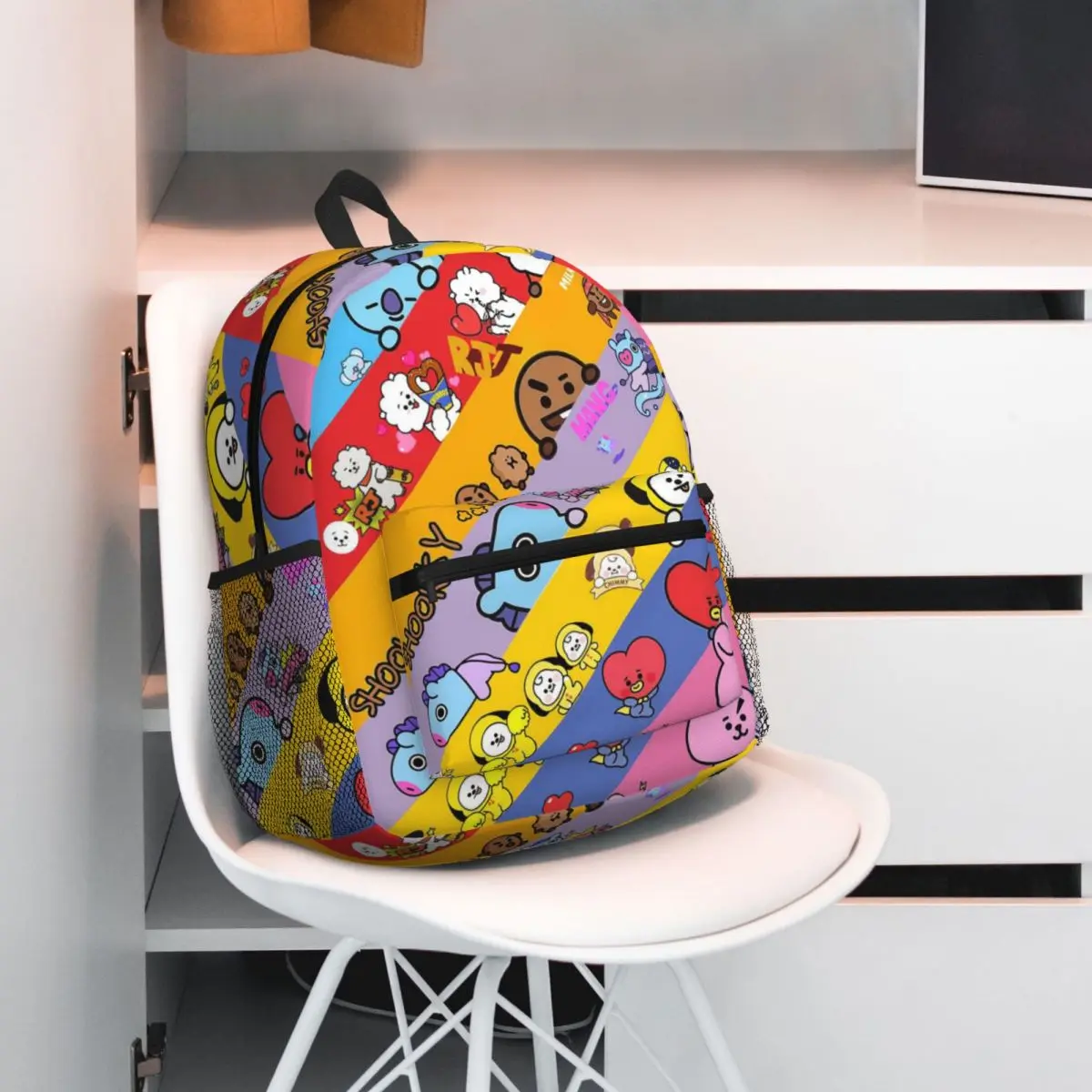 

Милый мультяшный BT21, студенческий рюкзак, школьная сумка, походный дорожный рюкзак для мальчиков и девочек, модная сумка для книг, сумки на плечо