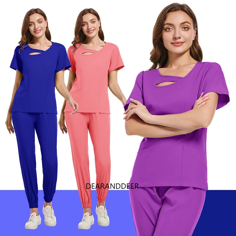 Beauty SPA top + pants washable soft cloth operating room medical exfoliant hospital  supplies nurse dental uniform