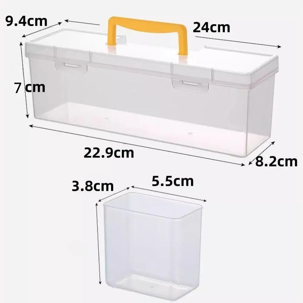 1Pc Clear Plastic Compartmentalized Organizer Box  with 6 Compartments Portable Tool Parts Storage Bin for Hardware Small Parts