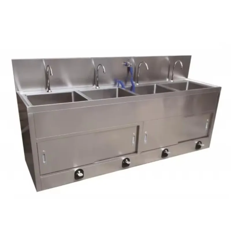 Lavabo in Acciaio Inox SUS 304 per Personale di Pulizia in Laboratori di Purificazione, Industrie Alimentari, Fabbriche e Industrie Farmaceutiche