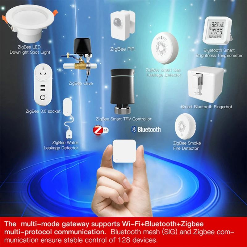 Imagem -03 - Tuya-zigbee bt Wireless Hub Gateway Multi Mode Eletrodomésticos Inteligentes Controle Remoto Suporte de Ponte Alexa Google Home