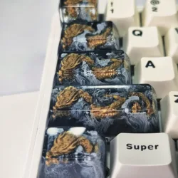 Personalized Design Black Golden Dragon Handmade Keycap Fpr Mechanical Keyboard Resin Keycap Boys' Holiday Gift In Stock