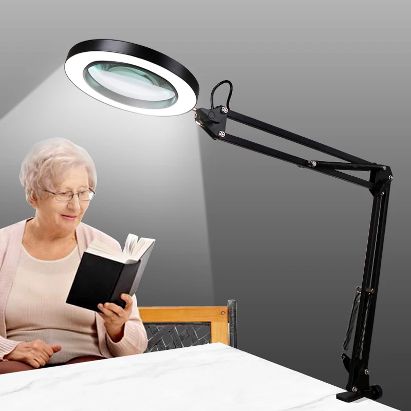 usb dimmable led desk lampadas abajur eye care reading light livro noite iluminacao reparacao de trabalho skincare beleza lupa 01