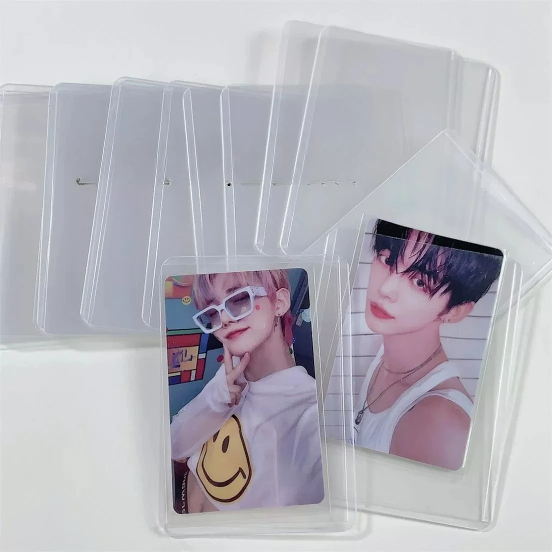 100 قطعة جديد 35PT شفاف 35PT حافظة بطاقات TopLoaders PVC البلاستيك الصلب أرواق لعب غطاء حامل لبطاقات التداول القابلة للجمع