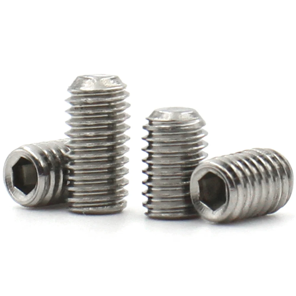 20-1PCS Hex Socket Set Screw Cup Point Stainless Steel M1.6 M2 M2.5 M3 M4 M5 M6 M8 M10 M12 Headless Hex Socket Grub Screw DIN916