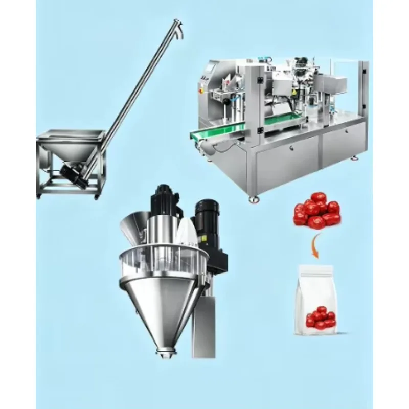 Customized Automatic Turntable Tidying Feeding Pillow Packing Line Full Auto Confectionery Wrapping Sealing Equipment