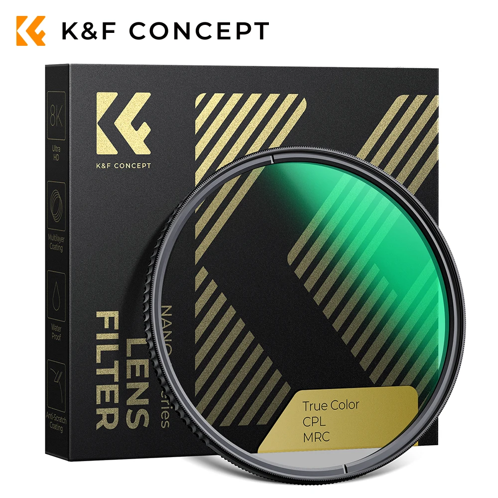 

K&F Concept Nano-X True Color CPL Filter 49mm 58mm 67mm 72mm 77mm 82mm Polarizer Filter Eliminate Glare Reject Partial Yellowing