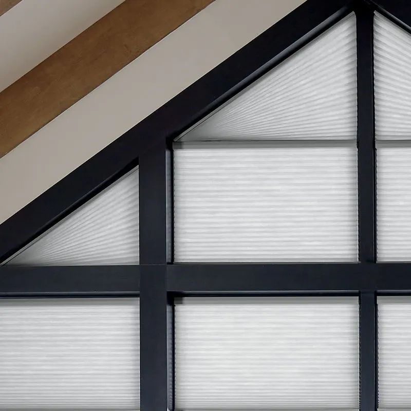 Sunroad Custom-sized  blinds with electric triangular honeycomb curtains, movable for opening and closing.