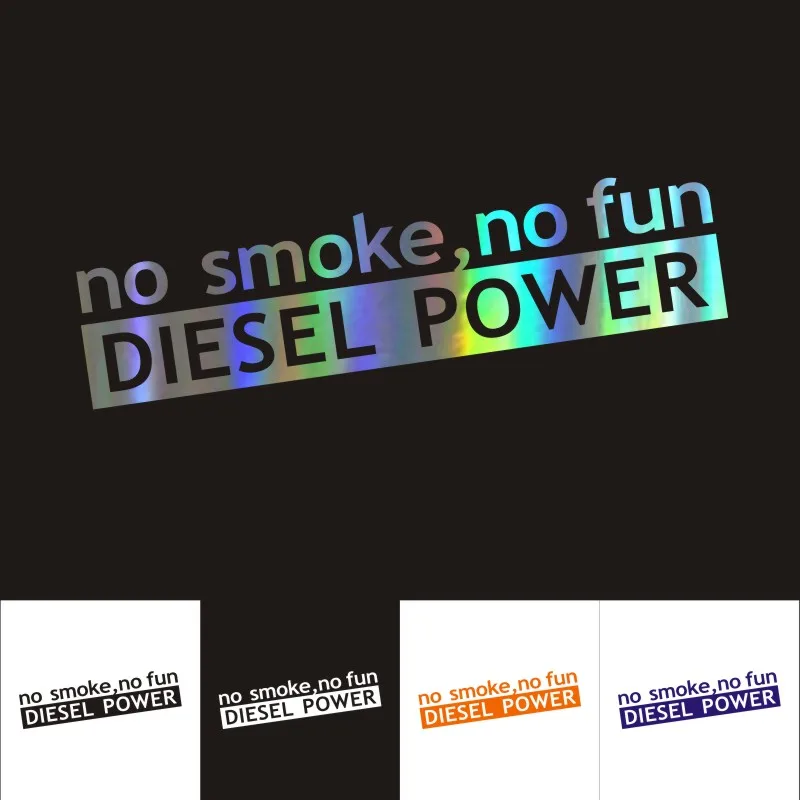 3.5*14.5cm NO SMOKE NO FUN DIESEL POWER Car Stickers And Decals Body Waterproof and Sunscreen Vinyl Decal Accessories