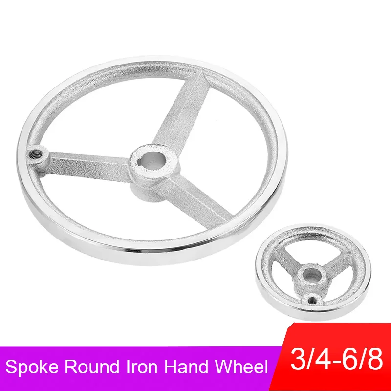 

1 PC M3 M4 M8 4 Spoke Round Iron Hand Wheel 3/4/4.5/6/8 Inch for Lathe Milling Grinder Industrial Machine Tools 70mm-195mm Dia