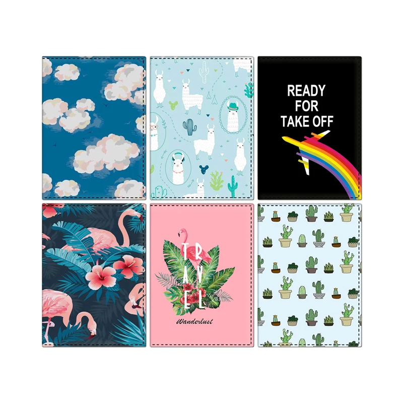 

Beautiful plant Passport Holder Travel Scenery Women Passport Cover PU Leather Credit Card Wallet Cartoon Ticket Passports Case