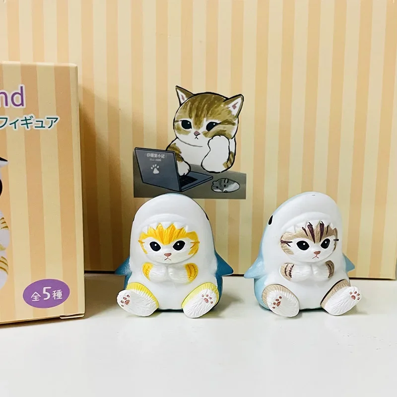 Eikoh Egg Box Blind Box Mofusand Kat Haai Illustratie Designer Haai Cat Collectie Model Landschap 5 Decoraties Voor Kid 'S Cadeau