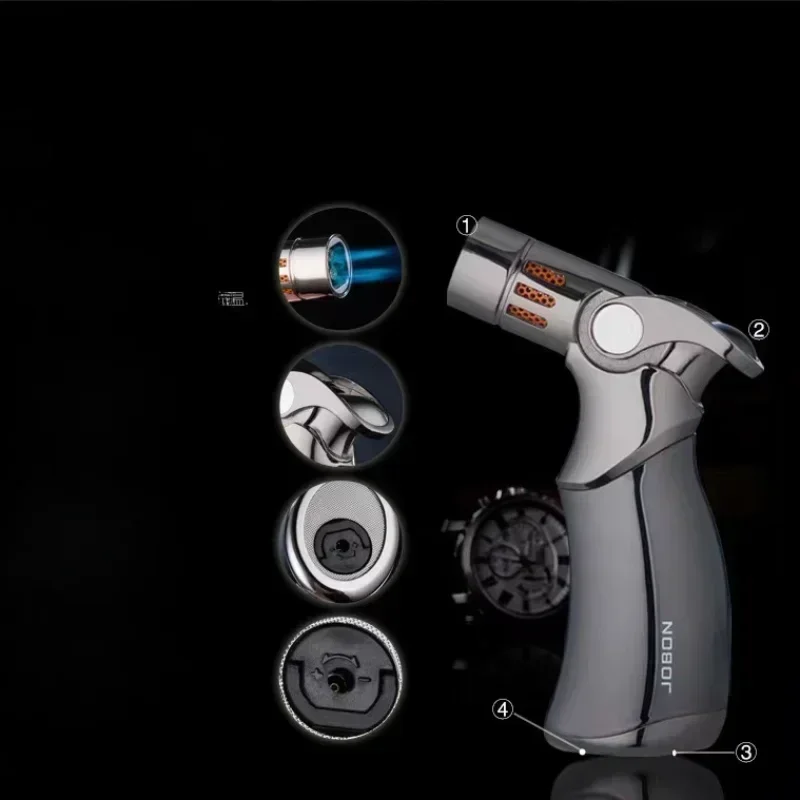 2026 Best Seller JOBON 4 Flame Jet Butane Gas Spray Gun Lighter Outdoor Windproof Metal Kitchen Baking BBQ Cigar Tool view 4