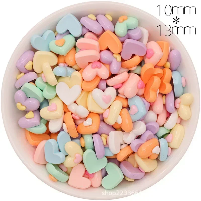 30PCS Mini Flower Love Candy Resin Patch Diy Nail Jewelry Accessories for Children Handmade Material Hairpin Scrapbook