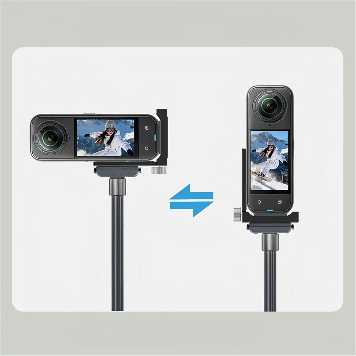 L-Shaped Stand Compatible for X5, L-Shaped Aluminum Quick-Release Mount, Horizontal/Vertical