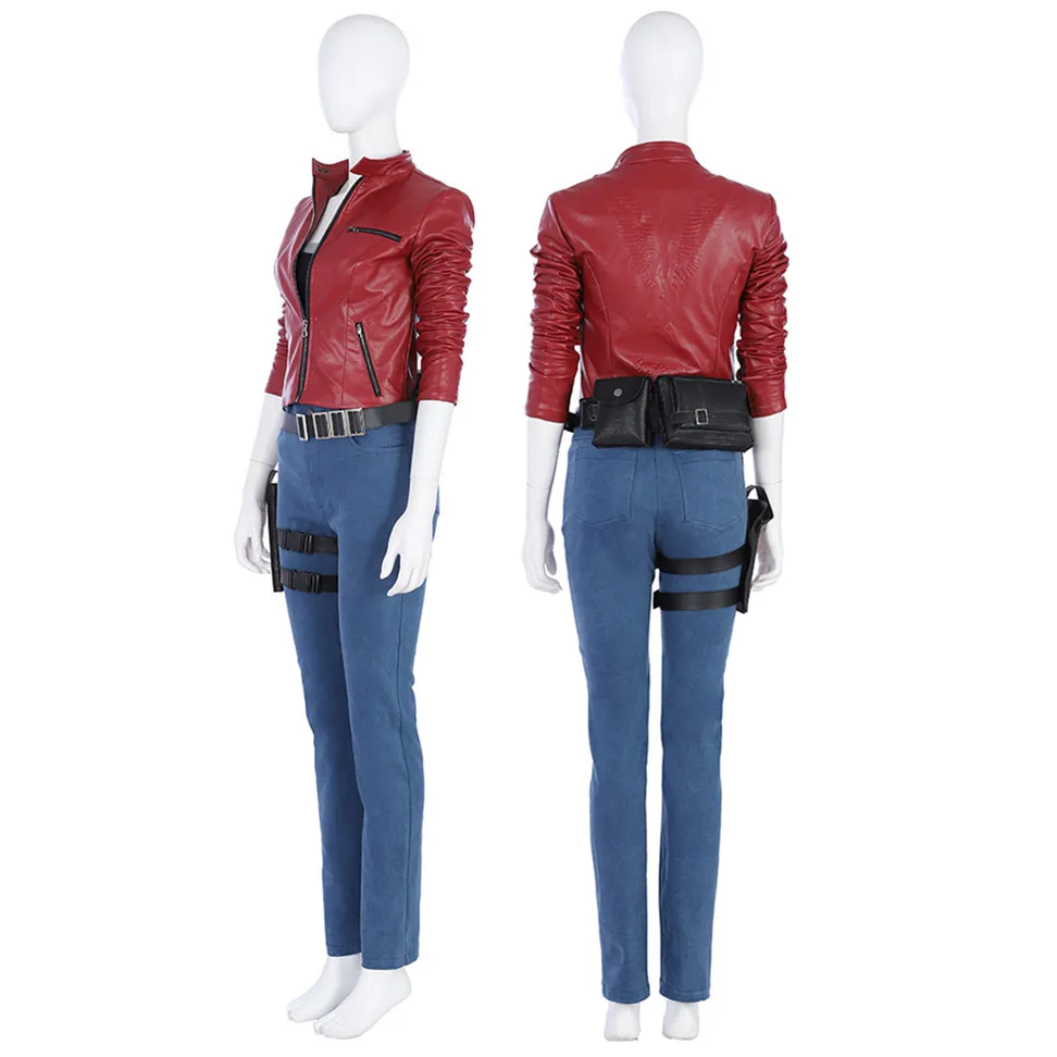 

Claire Redfield Cosplay Party Costume Women Adult Shirt Pants Coat Outfit Girls Halloween Carnival Disguise Costume