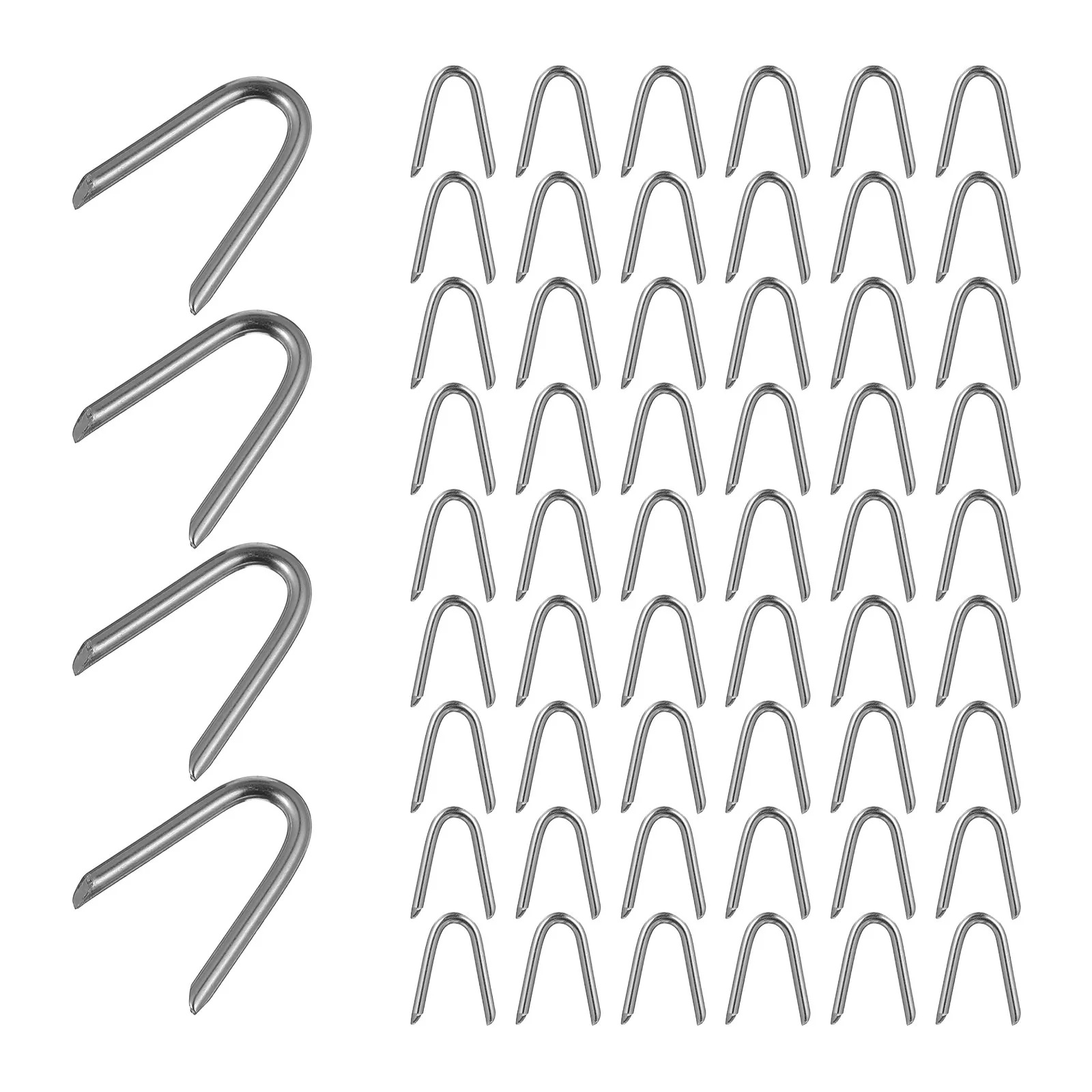 70Pcs High Tension U-Shaped Iron Nails for Garden Fencing Netting Chicken Wire Barbed Wire Soil Grip Outdoor Fixing Solution