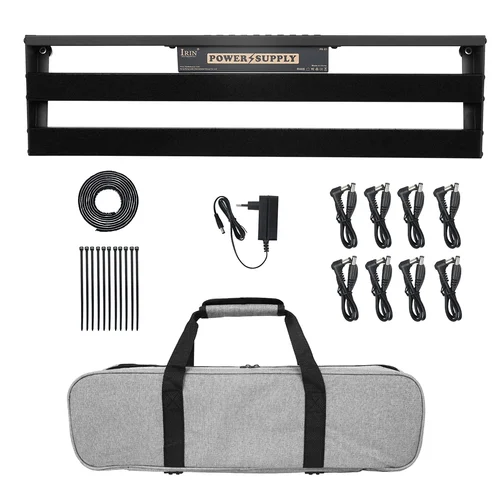 Tablero de colecciones de Pedal de efectos IRIN, fuente de alimentación de Pedal de efectos portátil, tablero de aleación con Estuche de transporte, piezas de guitarra eléctrica