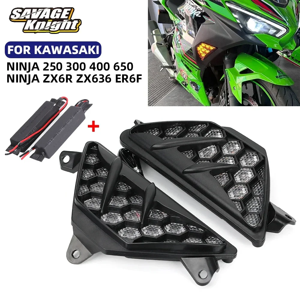 

Светодиодный указатель поворота для мотоцикла, фонарь для KAWASAKI NINJA 300 250 400 650 NINJA ZX6R ZX636 ER6F, светодиодный указатель поворота