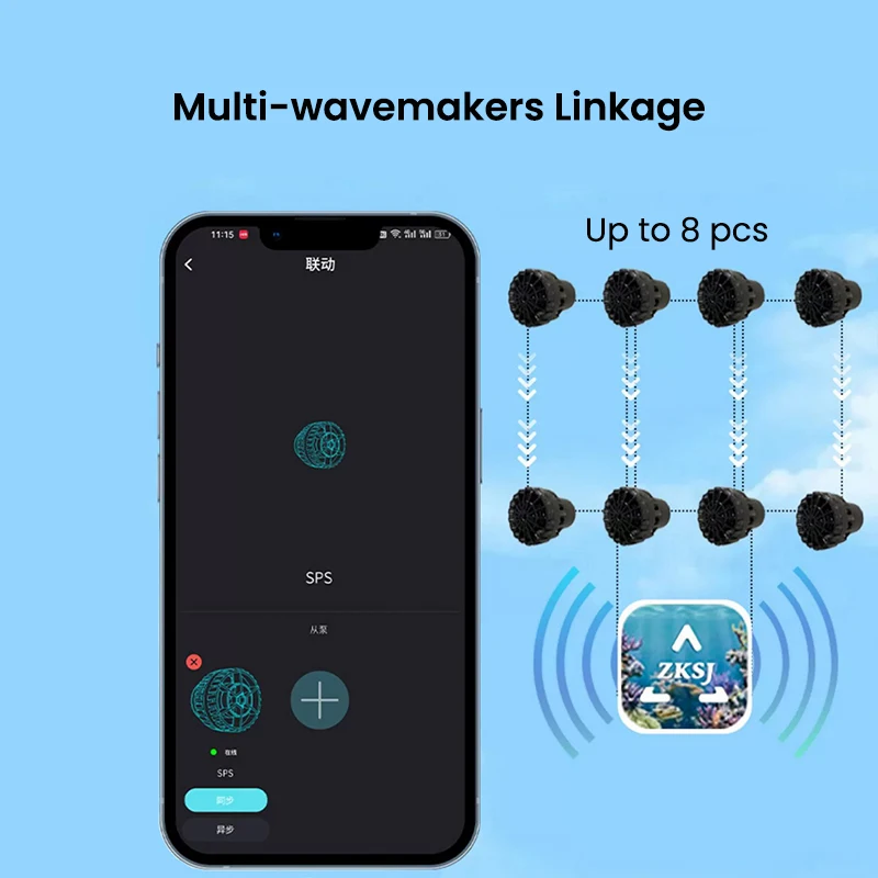 Imagem -06 - Zksj-coral Aquarium Wave Maker 4ª Geração Ultra Slim Wifi Programável Aplicação Inteligente Controle