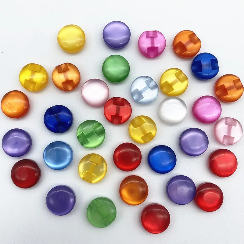 Nuevo 12,5mm Color gato piedra redonda acrílico alto tobillo botón ropa blusas decoradas a mano accesorios para manualidades DIY