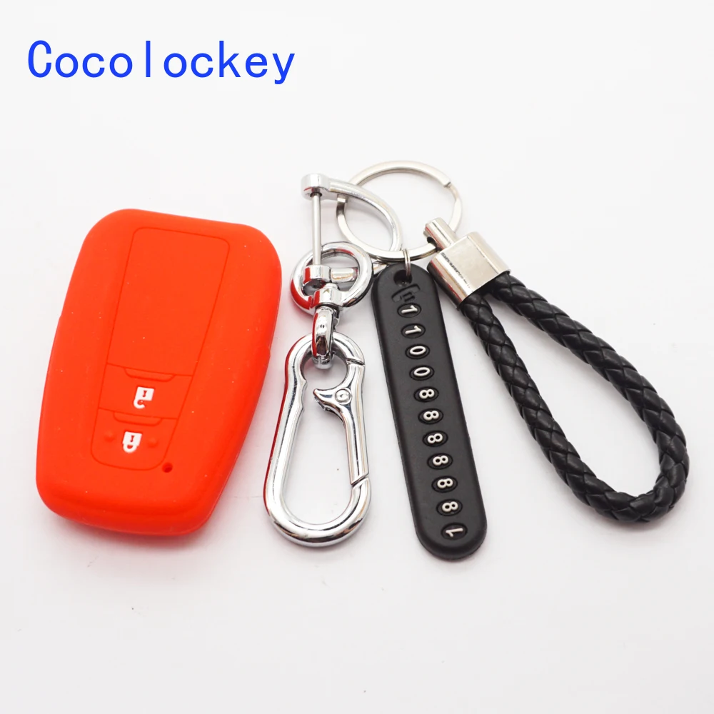 

Xinyuexin Silicone Key Car Case Protector Remote Cover for Toyota CHR C-HR RAV 4 Prius Camry Corolla Keychain 2017 2018 20202021