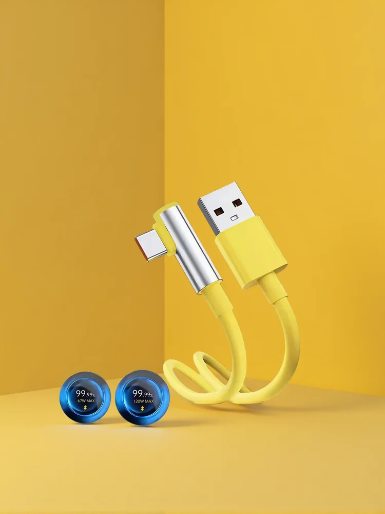 Kabel USB-C 120W z kątowym złączem 90 stopni do Xiaomi 12 13 14 15 17 Redmi Note 13 14 15 POCO F7 F8 X5 X6 X7 Pro, kabel do szybkiego ładowania — 2