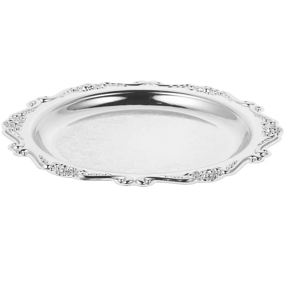 Vintage Iron Snack Dish Elegant Serving Tray Jewelry Holder Plate for Desserts Cakes Pastry Coffee Breakfast Appetizer view 5