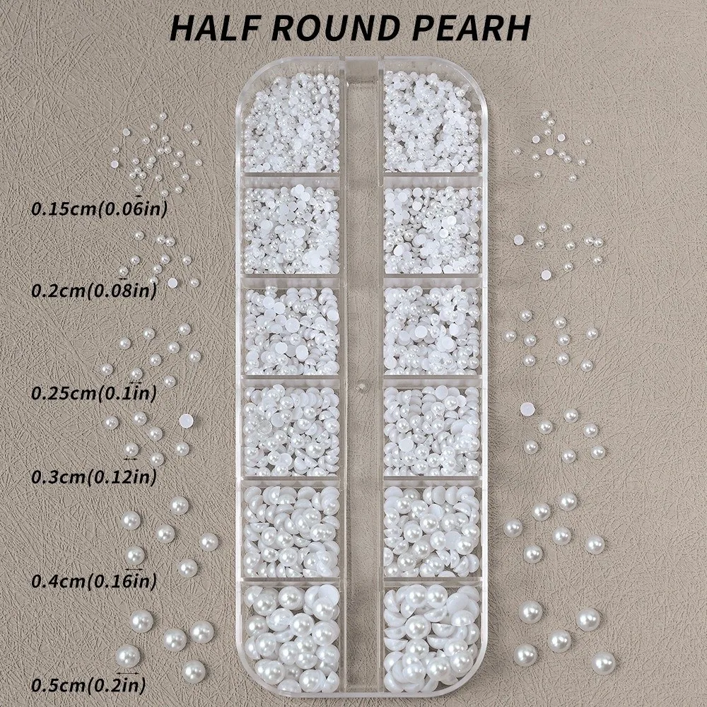 Nowe 3D Ozdoby do Paznokci z Cyrkoniami Świąteczne Czerwone Perłowe Kolorowe Koraliki Mieszane Rozmiary Świąteczne Zielone Ozdoby do Paznokci DIY Dekoracje