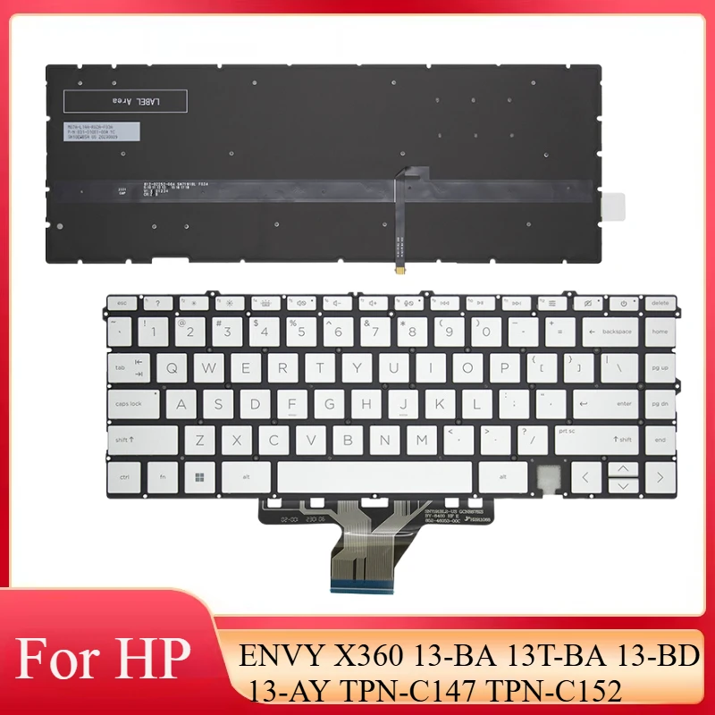 

New US Russian Spain Japan Keyboard For HP ENVY X360 13-BA 13T-BA 13-BD 13-AY TPN-C147 TPN-C152 Laptop Keyboard with Backlight