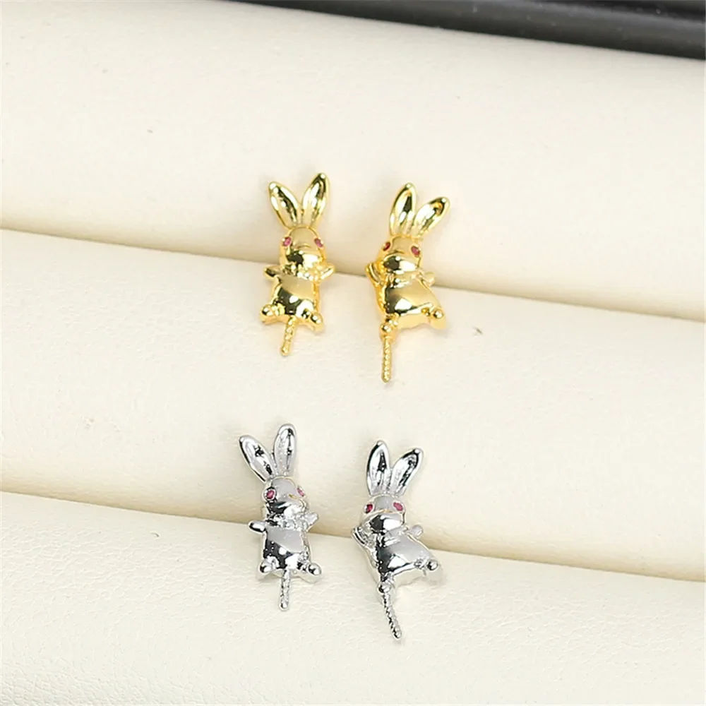 19 Style Pearl Stud Earrings Setting Base 14K Gold Simple Fashion Temperament Handmade Diy Jewelry Making Findings&Components
