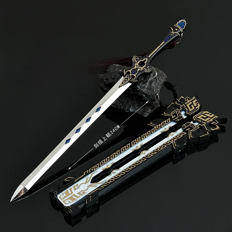24cm 純陽刀 ゲームナイフ装飾 金属鞘付き工芸品飾り物 サムライ刀フィギュアモデルコレクション
