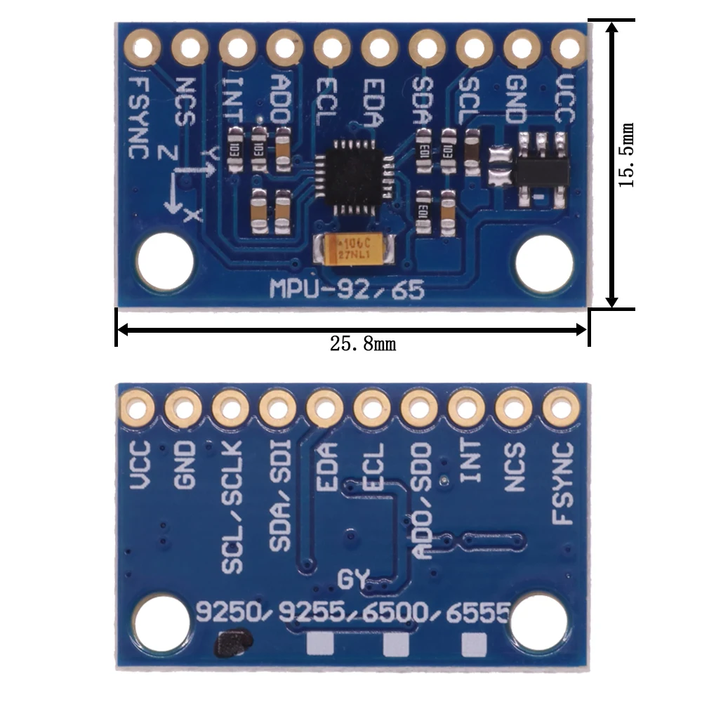 Original SPI/IIC GY-9250 BMP280 GY-91 MPU6500 MPU9250 6-Axis 9-Axis 10DOF Attitude Gyro+Accelerator+Magnetometer Sensor Module