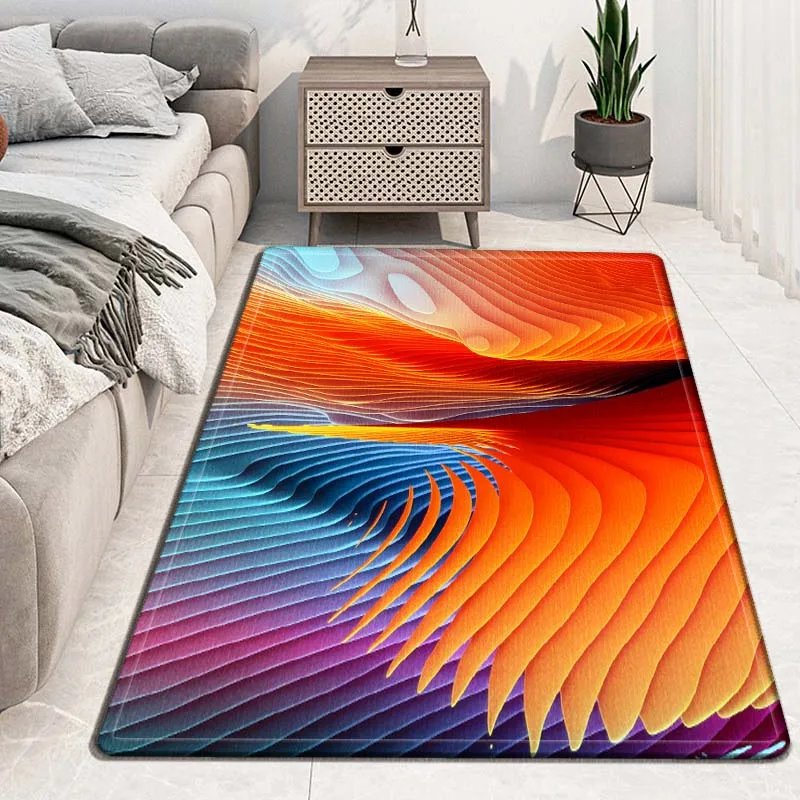 3D Vortex Illusion Carpet for Entrance Door, Abstract Geometric Optical Doormat, Non-slip Floor Mat, Living Room Decor Rug