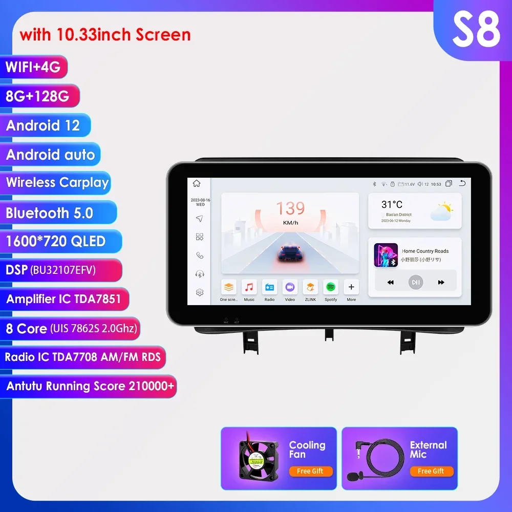 Hizpo 9 ''7862 Intelligent Scherm Carplay 4G 2Din Android 14 Autoradio voor Renault CLIO 3 2005-2014 Multimedia Video Player WIFI